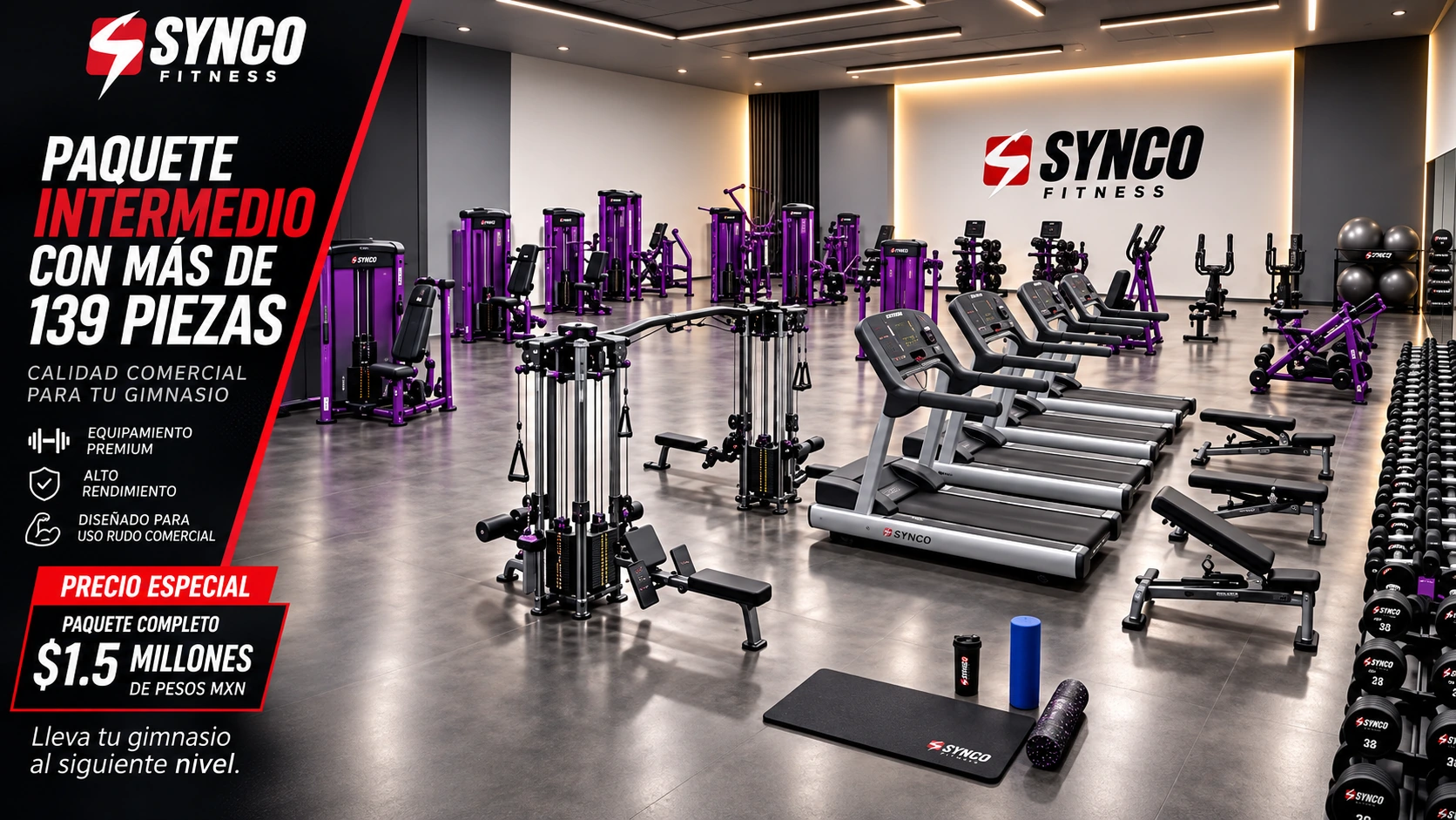 Paquete completo de 1.5 millones de SYNCO FITNESS